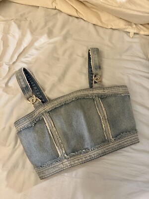 Balmain Denim Crop Top