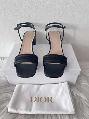 NIB Christian Dior DWAY Logo Heeled Slide J adior Miss Or C est Sandal Mule 40