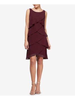 

Женское бордовое шифоновое платье без рукавов SLNY длиной выше колена, Burgundy