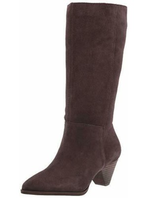 Женские коричневые кожаные сапоги на высоком каблуке с острым носком от бренда LUCKY 8