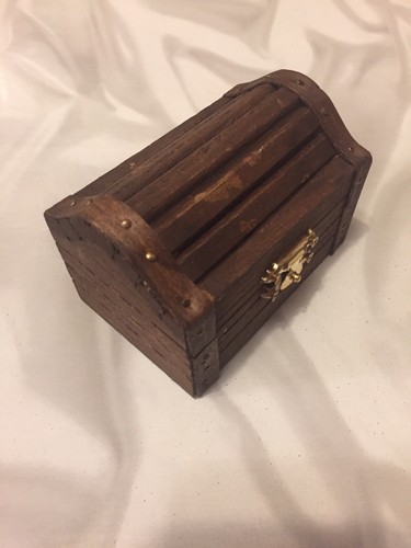 Gray Felt Lined Small Treasure Chest, Ring Bearer Box, Proposal/Engagement