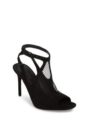 ALEXANDER WANG Женские черные босоножки на шпильке в сеточку Piper с квадратным носком 40