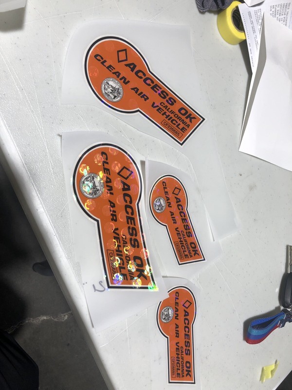 California Carpool HOV Sticker Paint Protection Film underlay PPF Uncut