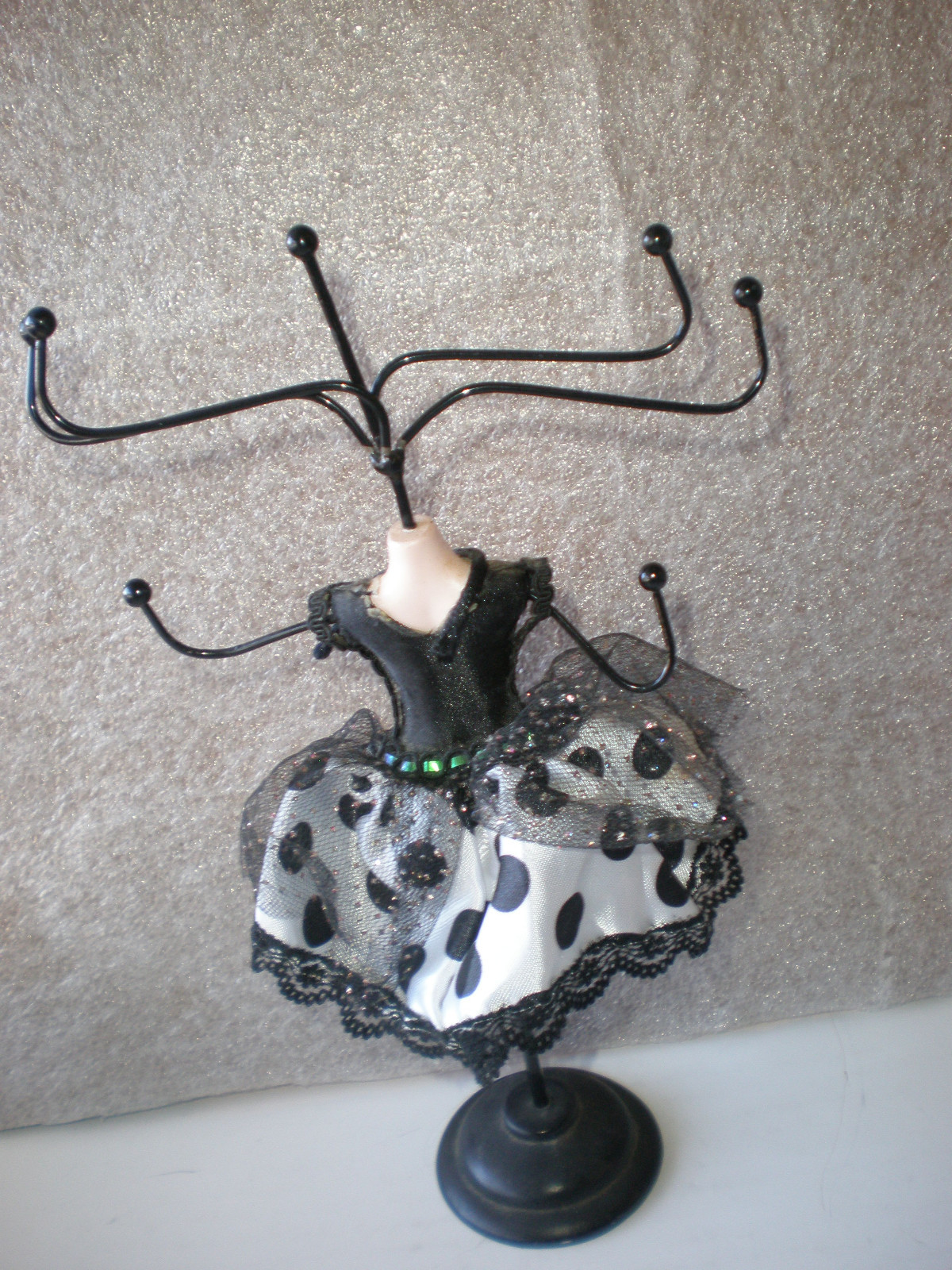 10” Doll Mannequin  Clothing Dress Form Display Black Wire Frame Rotating Top