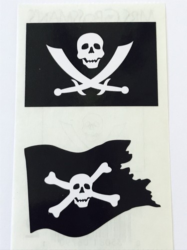 4 MODULES JOLLY ROGERS PIRATE FLAGS MRS GROSSMANS STICKERS SKULL BONES SWORD