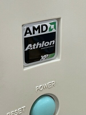 Custom AMD K6 2 3 III Athlon XP 1x1 DOMED Computer Case Badge Sticker Retro