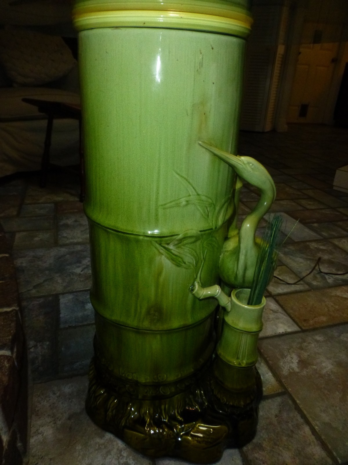 Bretby Majolica Cane Stand , Tooth & Co LTD ,  Art  Nouveau , Lamp