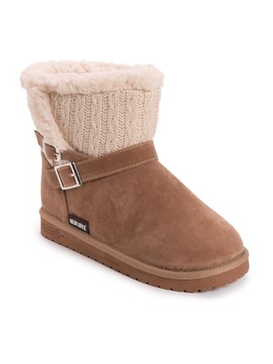 

MUK LUKS Женские коричневые амортизированные водостойкие зимние ботинки Alyx с круглым носком, Коричневый, 15023
