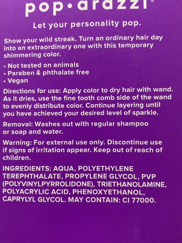 pop arazzi Glitter Hair Mascara (Northern Lights) Temporary Shimmering Color
