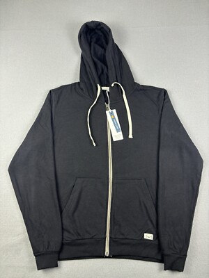 Marine Layer Hoodie Womens Large Black Full Zip Up Sweatshirt Jacket Adobe 2019