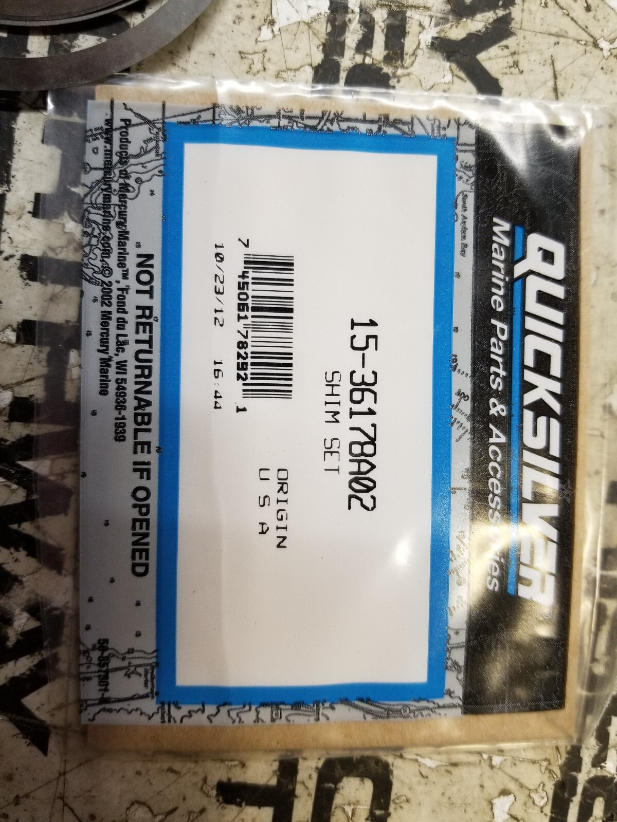 QUICKSILVER 15-36178A02 SHIM ASSEMBLY - Picture 2 of 2