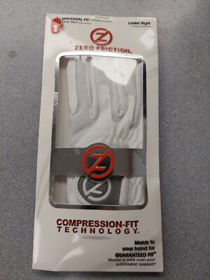 Zero Friction Women's Compression One Size Golf Glove - Right Hand - White