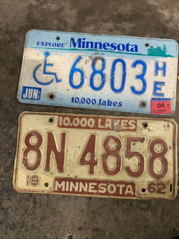 2 Pcs. Minnesota License Plates. Craft Grade 🥶🥶Road Worn.