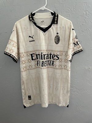 AC Milan x PLEASURES 4th kit 2023-2024 Light Cream Limited Version NEW XL