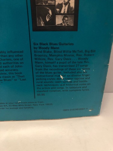 1968 MASTERS OF INSTRUMENTAL BLUES GUITAR Donald Garwood SHEET MUSIC Song Book