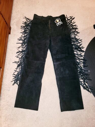 Men Native American Western Cowboy Leather Pants Suede Men Native American Western Cowboy Leather Pants Suede