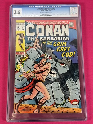 1971 CONAN THE BARBARIAN #3 - CGC 3.5 - BARRY WINDSOR-SMITH Cover -LOW PRINT RUN