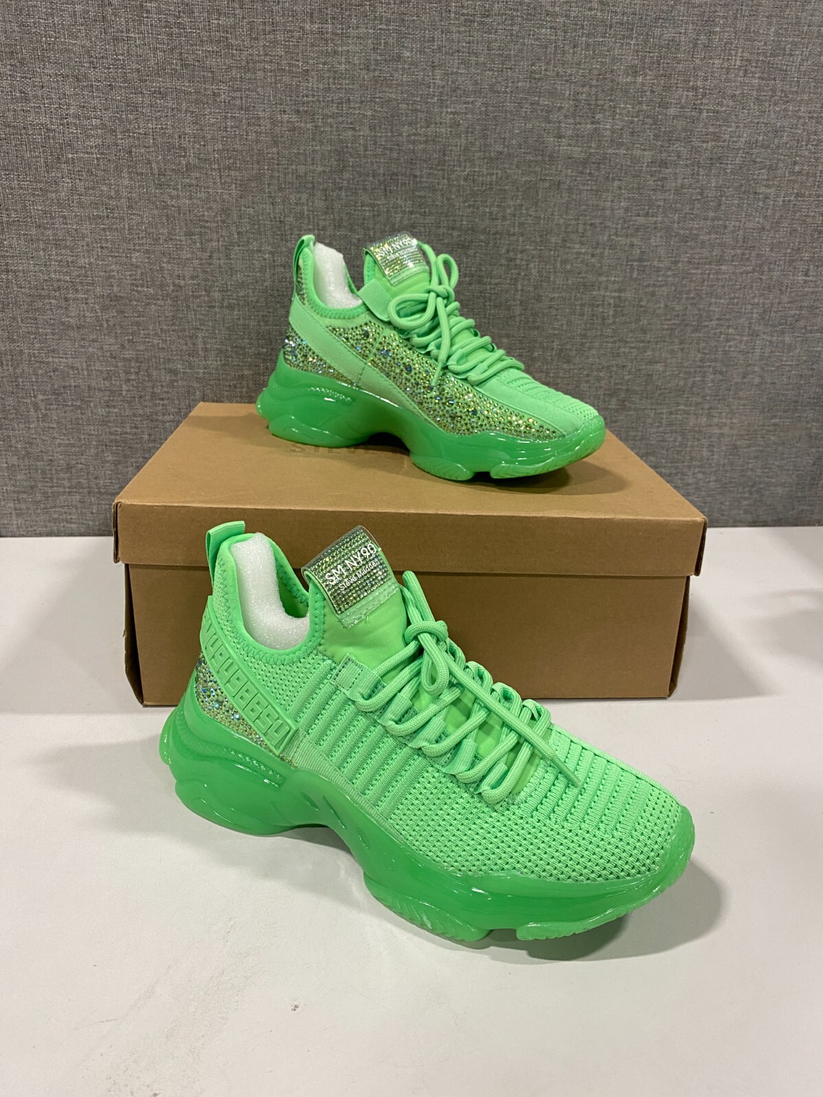 Steve Madden MAXIMA Lace Up Sneakers LT Green Boyfriend