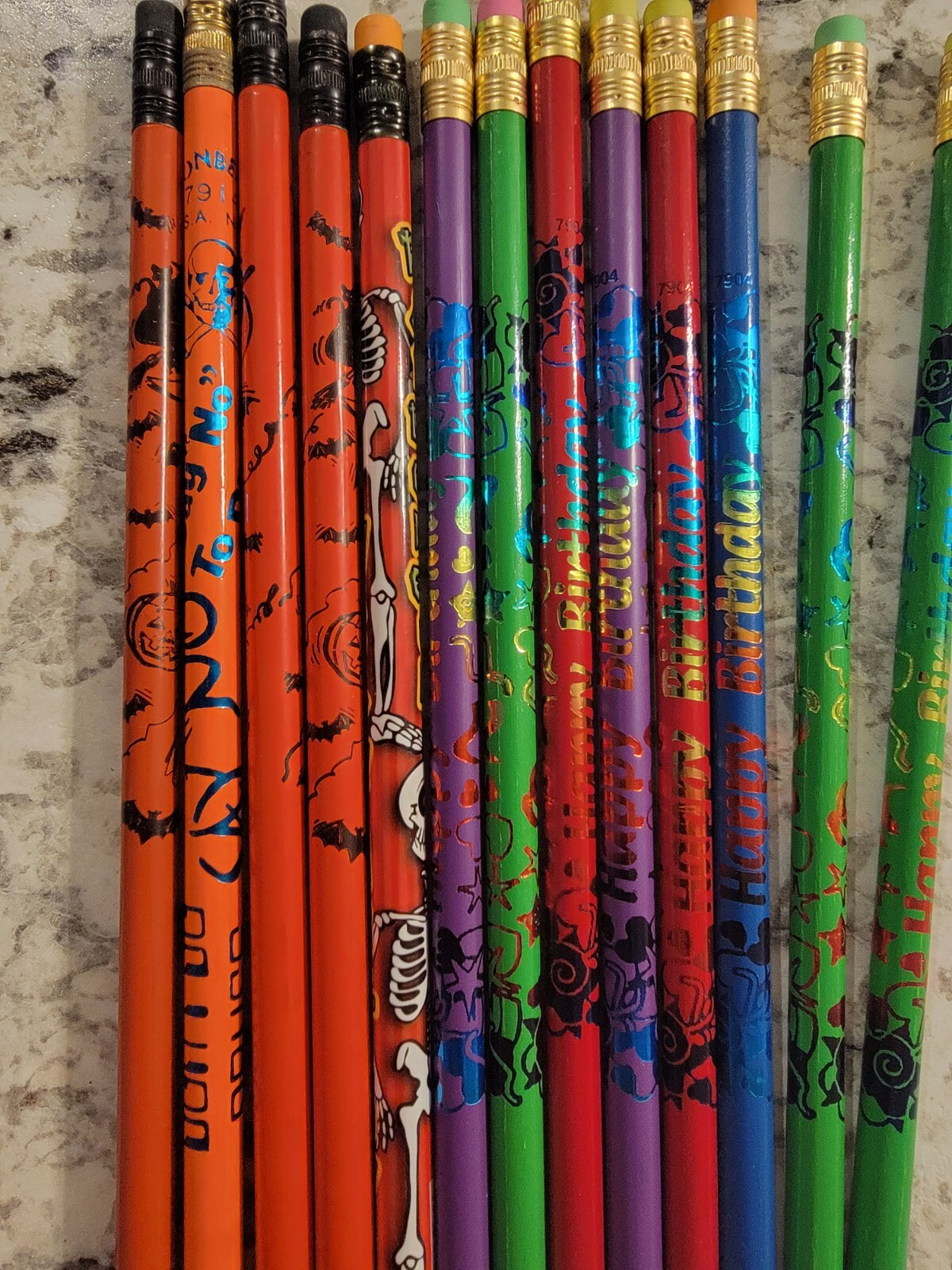 Vintage Pencil Lot School Holiday Theme Halloween Happy Birthday 13