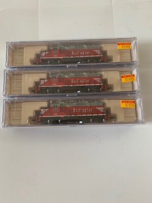 N Scale Life Like Set of 3 CB&Q GP-20 Locomotives