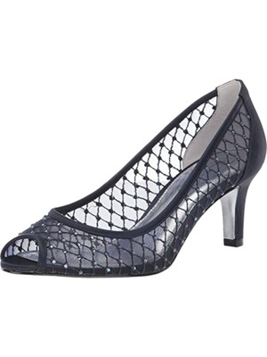 

ADRIANNA PAPELL Женские темно-синие туфли-лодочки без шнуровки Jamie с открытым носком на каблуке-кошке, 6 м, Navy, JAMIE