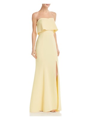 

AVERY G Женское желтое вечернее платье-футляр в полный рост с накладкой, Желтый