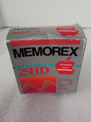 8 Memorex 2SHD High Density discs for Macintosh 3.5''