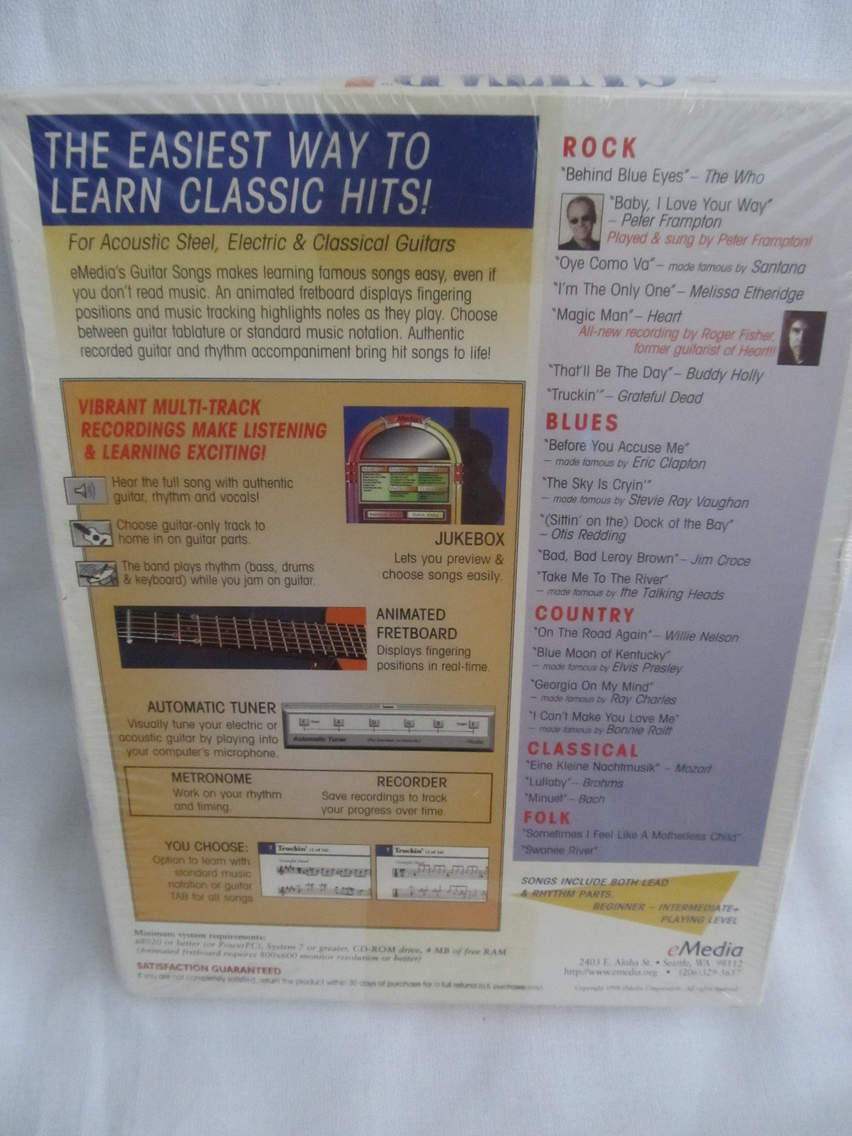 New eMedia Music Corporation Learn to Play Guitar Songs Vol. 1 2.0 Mac CD-Rom