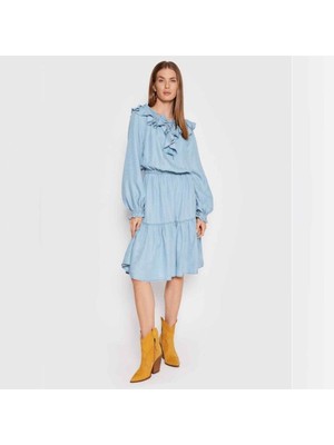 

RALPH LAUREN Женское темно-синее платье-блузон с завязками на рукавах и разрезом, Navy
