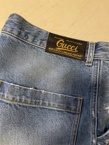 Pre-owned Gucci $1500  Mens Short Jeans Pants Blue Size 30 Us/44 Eu