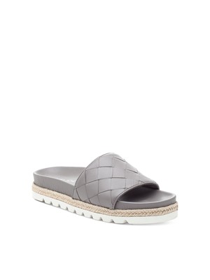 

Женские кожаные шлепанцы J/SLIDES серого плетения Basket Weave Espadrille Rollie, Серый, ROLLIE