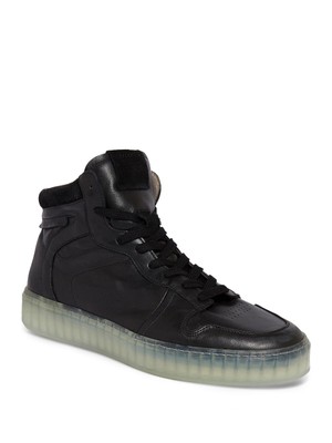 

ALLSAINTS Мужские Черные Кожаные Спортивные Кроссовки Davian Round Toe Platform, Черный, ZM0289