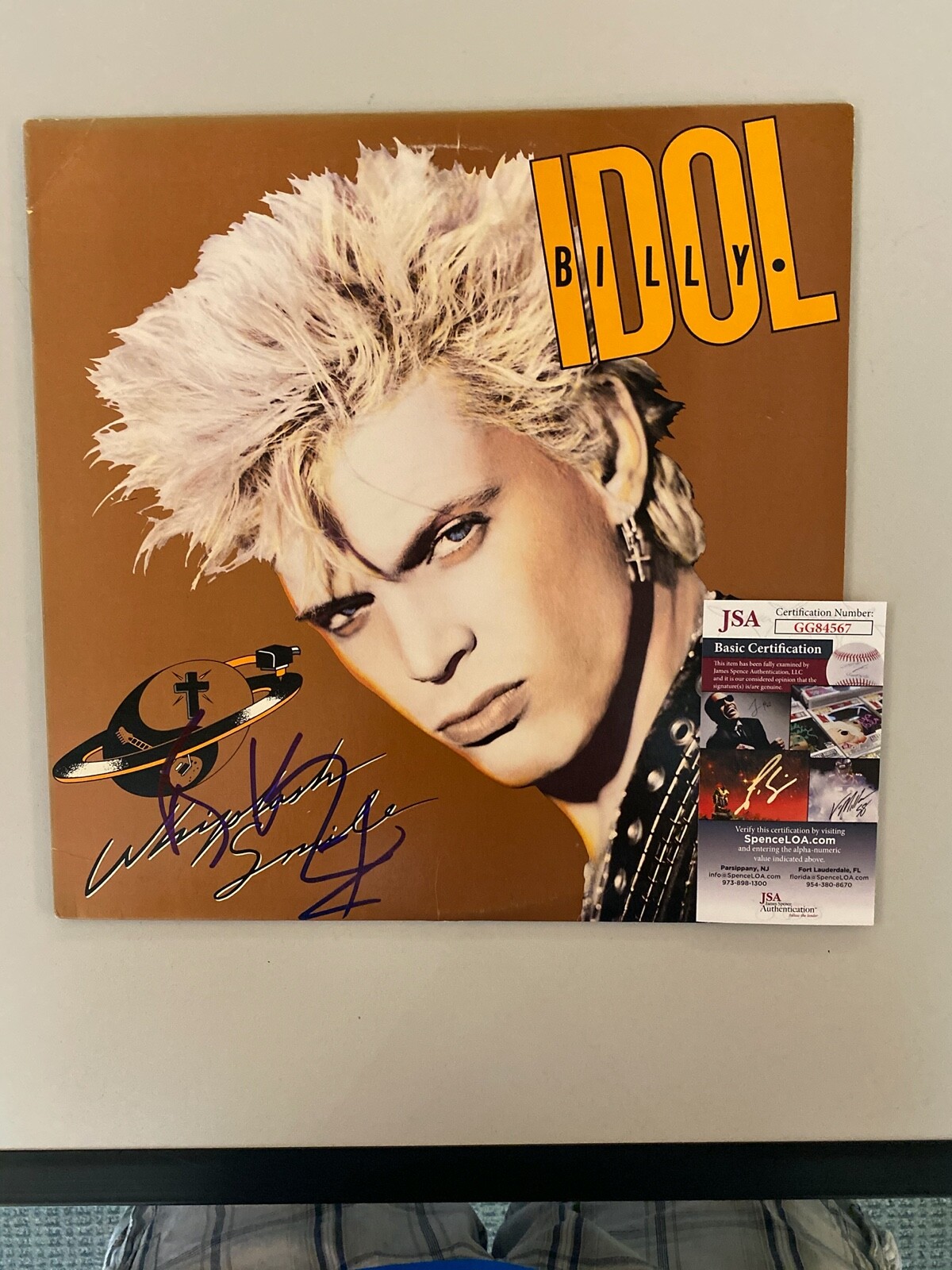 BILLY IDOL SIGNED WHIPLASH SMILE LP VINYL RECORD ALBUM +JSA BILLY IDOL SIGNED WHIPLASH SMILE LP VINYL RECORD ALBUM +JSA