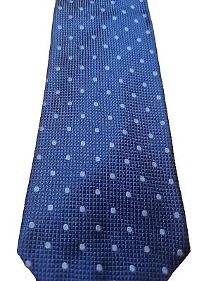 Brooks Brothers Pure Silk Woven In England Made In USA Blue with Blue Polkadots