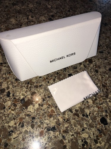Michael Kors White Sunglass Hard Case For Glasses Cover Protect White Silver MK