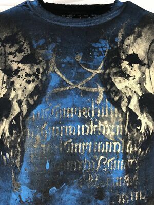 ARCHAIC by AFFLICTION Men's T-Shirt NEWMAN Black Biker MMA S-5XL