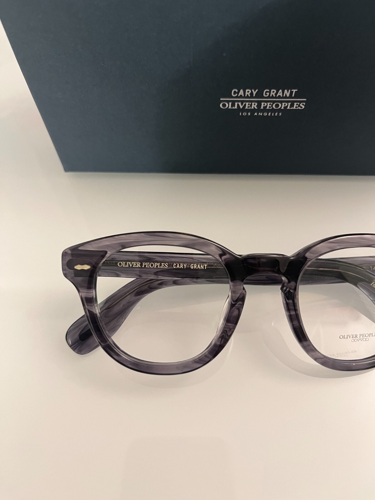Pre-owned Oliver Peoples Cary Grant Optical Ov5413u In Navy Smoke Msrp$468 Dicaprio's Fav In Clear