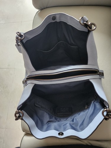 NWT Coach Polished Pebbled Leather Dalton 31 Shoulder Bag in Blue 73545