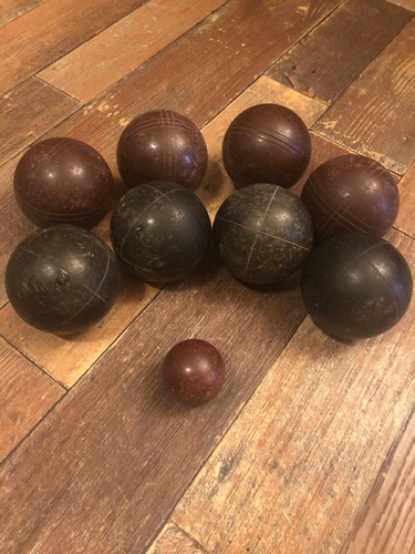 Vintage 9pc Bocce Ball Set Made in Italy No Case