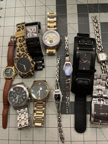 11 Guess Watches Men's Ladies Leather Cuff Leopard Print