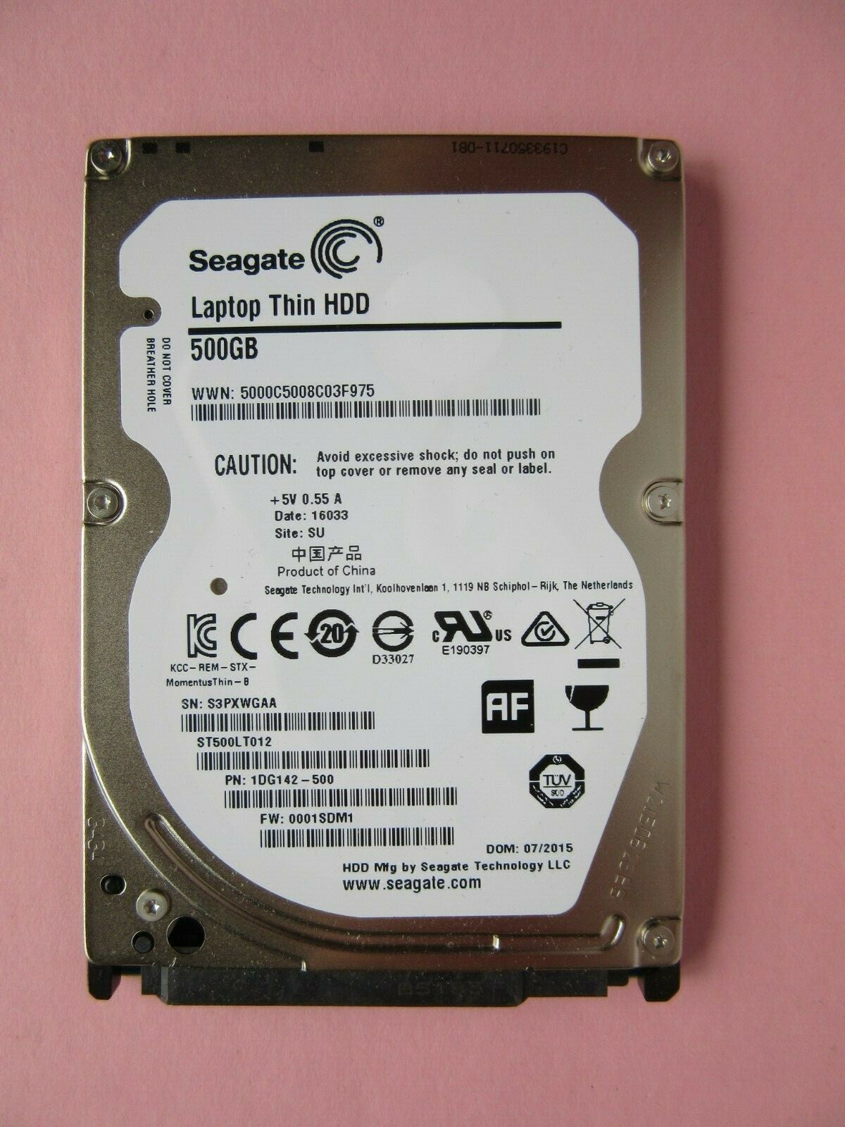 HDD 2.5インチ ST500LT012 1DG142 500GB Seagate 7mm Thin ST500LT012 S3P 1DG142-500 500GB 2.5