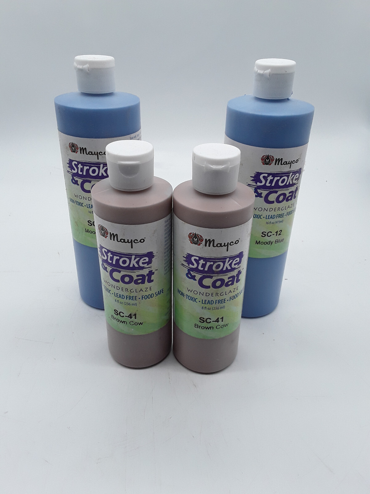 Mayco Stroke & Coat Wonderglaze 4 Pack ( 2 SC-12 16Oz, 2 SC