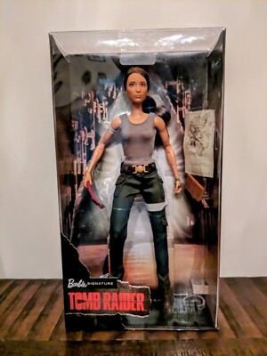 2018 Barbie LARA CROFT TOMB RAIDER DOLL- Collector Black Label Made to Move