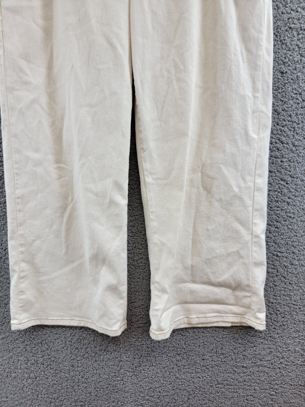 Karen Kane Cropped Wide Leg Jeans Women's 16 Natural 5 Pockets Zip/Button - Picture 4 of 16