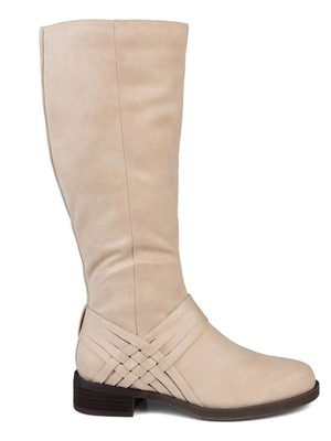 

JOURNEE COLLECTION Женские сапоги для верховой езды Meg цвета слоновой кости с круглым носком на блочном каблуке, Цвет слоновой кости, MEG-BOOT-XWC