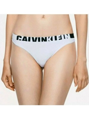 CALVIN KLEIN Intimates Белые однотонные стринги из смеси нейлона на каждый день Размер: XL