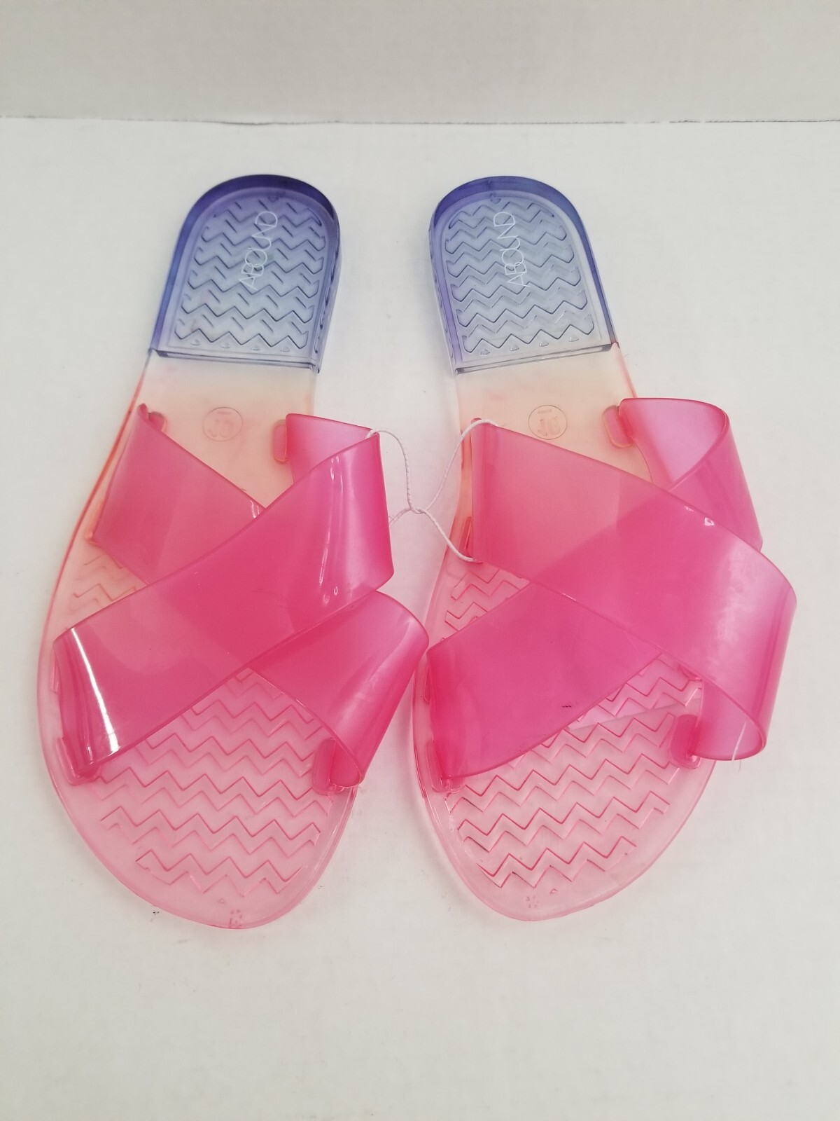 В ИЗОБИЛИИ ПРЕДСТАВЛЕНЫ босоножки Nordstrom Pink Blue Ombre Jelly в стиле ретро крест-накрест Jessah Slide 10