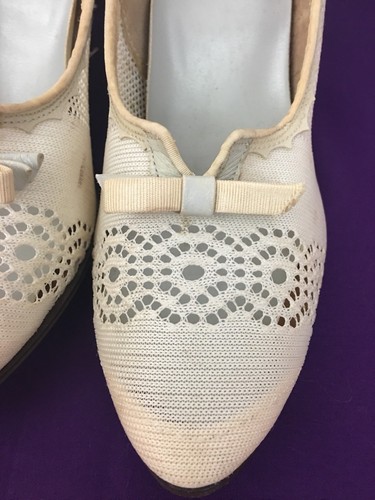 Vintage Bel View Nurses shoes oxford white high heel white pump 6 1/2