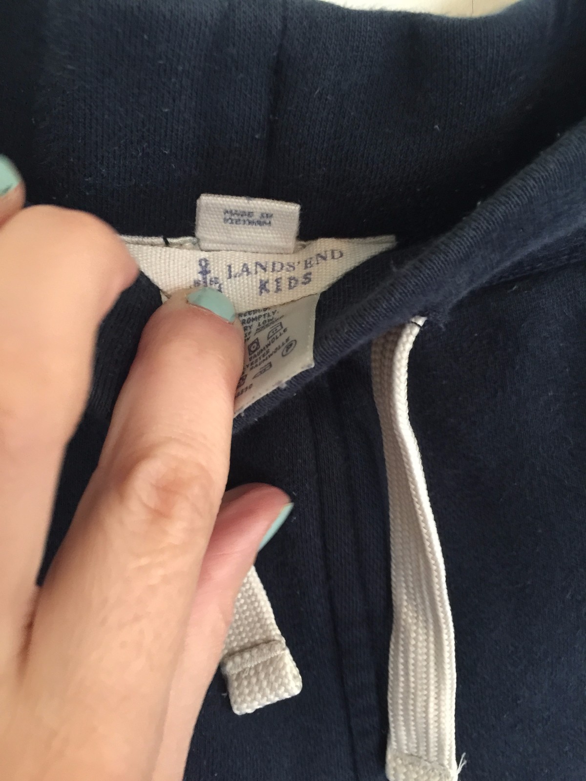 Lands End Kids Size SMALL Boys Pull On Sweat Shorts DRAWSTRING NAVY BLUE CC275SP