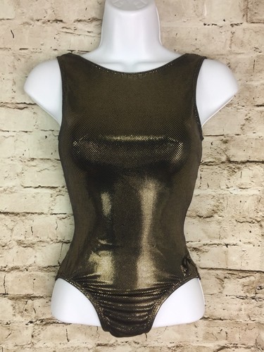 Elite Sportswear girls X Small gymnastics leotard Gold Shimmery